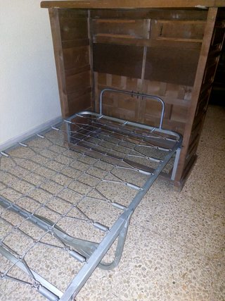Mueble Cama Plegable Rústico 100x95 cm