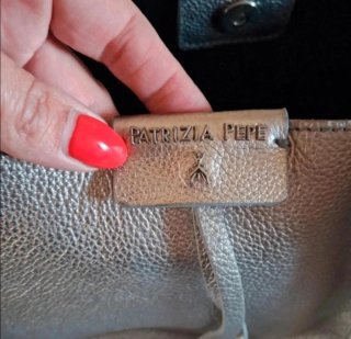 Borsa Patrizia Pepe in vera pelle argento