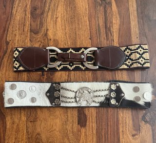 2 Cinturones con Motivos Tradicionales cuero
