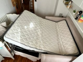 Sofá Cama Beige 2 Plazas