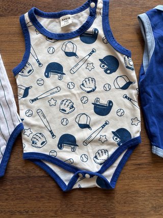 Set de 3 Bodys de Bebé Temática Béisbol