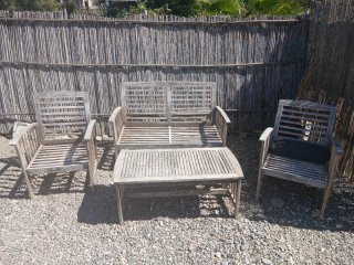 Conjunto Muebles Jardín Madera
