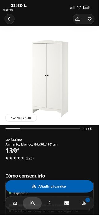 Armario infantil blanco