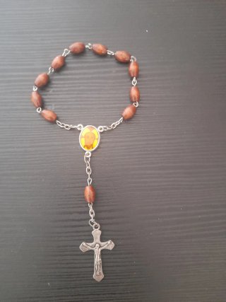 Rosario madera medalla Santa Faz