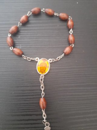 Rosario madera medalla Santa Faz