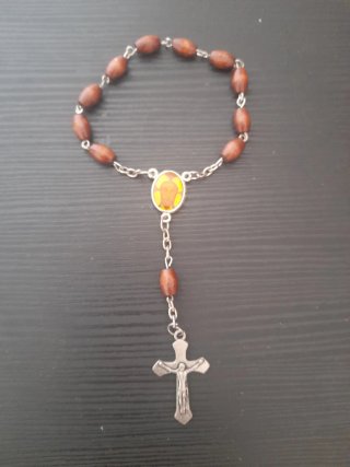 Rosario madera medalla Santa Faz