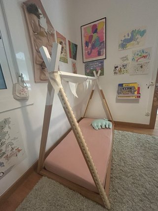 Cama tipi infantil Childhome madera + colchón