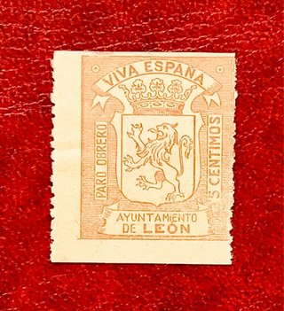 Sello Guerra Civil Leon Paro Obrero León 1936