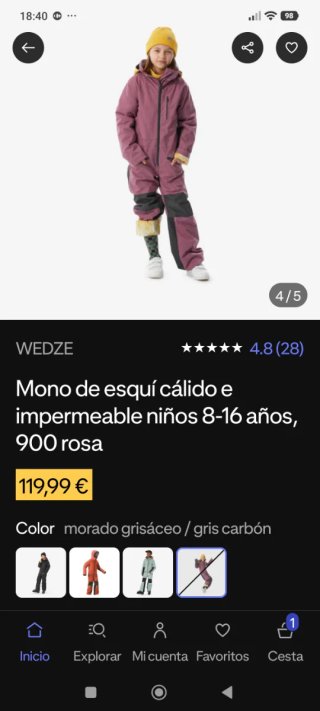 Mono de nieve Wedze como nuevo