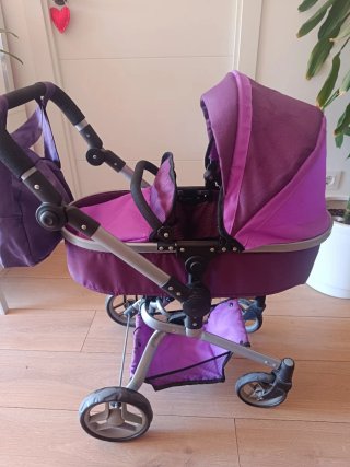 Carrito de muñecas plegable con bolso