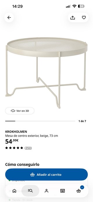 Mesa de centro KROKHOLMEN beige exterior