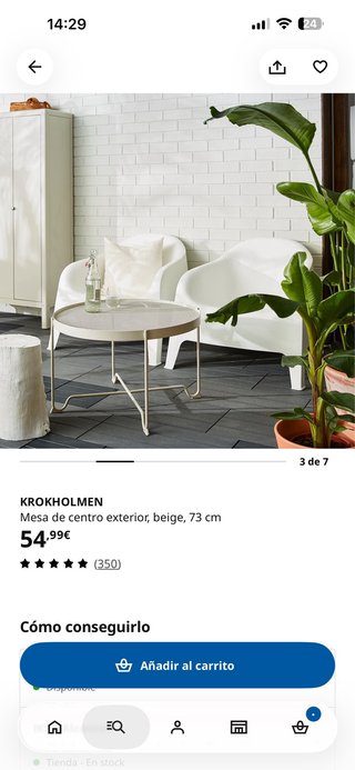 Mesa de centro KROKHOLMEN beige exterior