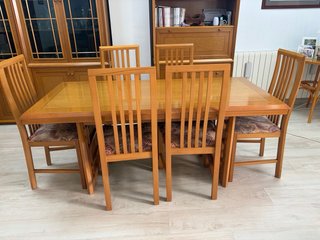 Mesa comedor y 6 sillas madera