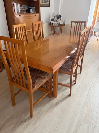 Mesa comedor y 6 sillas madera