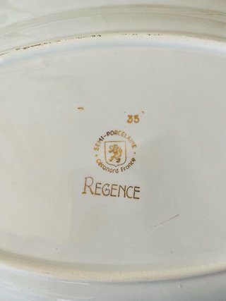 Gran Fuente Ovalada Vintage Céranord Regence