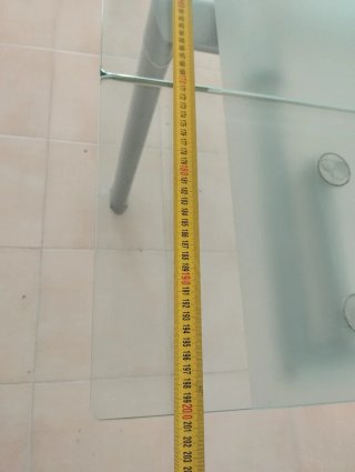 Mesa cristal extensible + 4 sillas