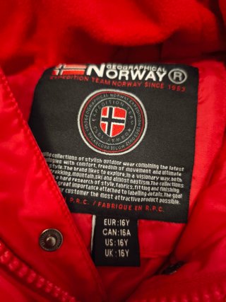 Abrigo Geographical Norway Rojo