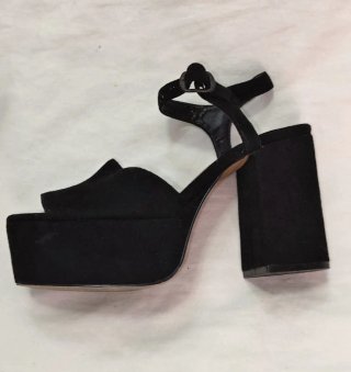 Sandalias Plataforma Tacón Grueso Negras T40