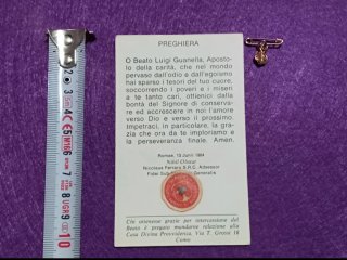Reliquia ex indumentis Beato Luigi Guanella 1964