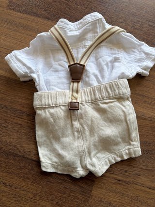 Conjunto Bebé Camisa y Pantalón con Tirantes