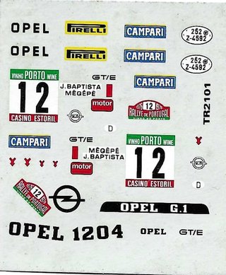 Decal 1:43 - Opel Kadett GT/E - Rally de Portugal