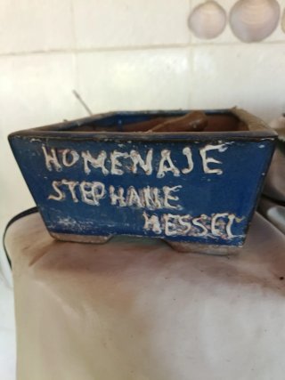 Macetero Cerámica Japonés Bonsai Azul Firmado Will