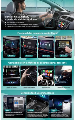 NUEVO! (100€) Ottocast U2Air Pro Adaptador CarPlay