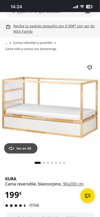 Cama Litera Infantil KURA de Ikea