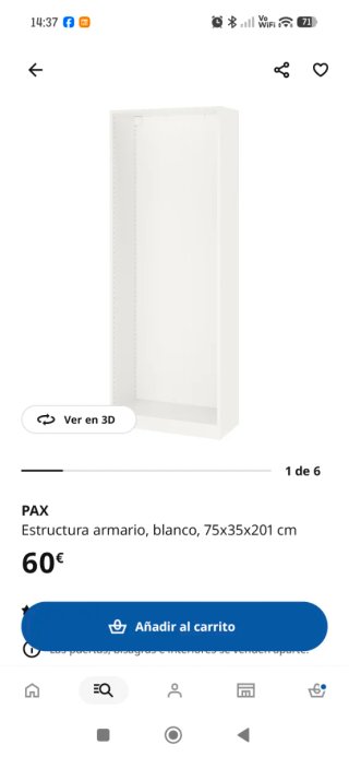 Estructura Pax IKEA Madera blanca.