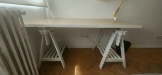 Mesa Ikea con Caballetes de Madera 6 unidades