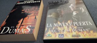 Lote Libro El Club Dumas y DVD La Novena Puerta