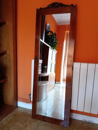 Espejo antiguo puerta armario madera