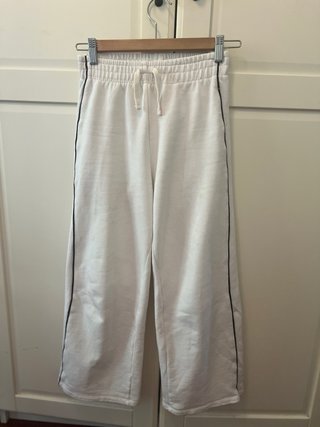 Pantalón chándal Zara blanco