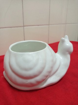 Maceta Caracol Cerámica Blanca