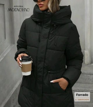 Abrigo Anorak Shein Negro