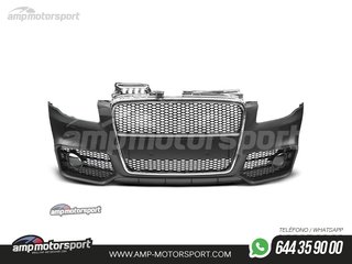 PARAGOLPES DELANTERO PARA AUDI A4 B7 LOOK RS4 NEGRO CON SRA