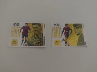 2 Cromos Extra Gold Pedri y Lewandowski