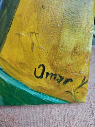 Cuadro Pintura al óleo lienzo retro  mujer vintage