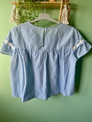 Blusa cuadros vichy azul
