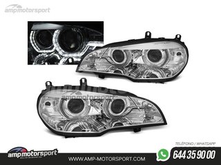 FAROS DELANTEROS OJOS DE ANGEL 3D U PARA BMW X5 E70 2007-2010