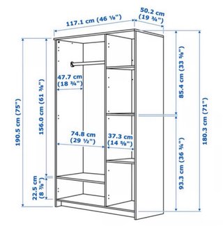 Armario IKEA de 3 puertas con espejo