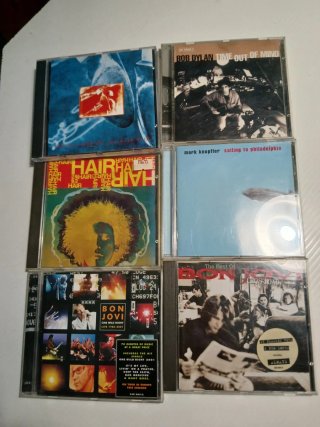Lote 5 CDs: Bob Dylan, Mark Knopfler, Bon Jovi