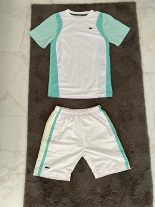 Conjunto Lacoste Blanco y Verde