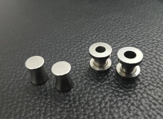 2 Pares Dilataciones Acero Quirúrgico 6mm plateado