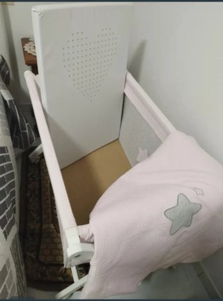 Minicuna Rosa con Estampado de Estrella