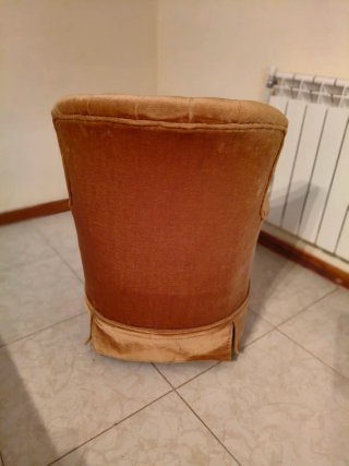 Sillón descalzador vintage tapizado