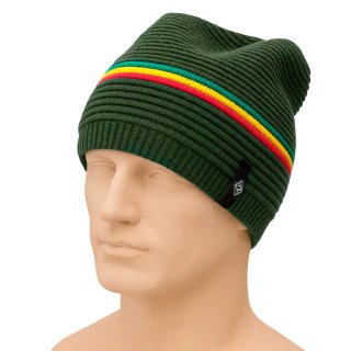 Gorro de punto Rasta verde