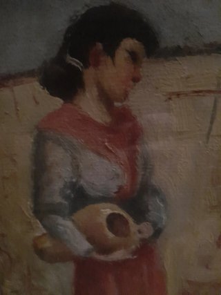 Dipinto Donna con Brocca 50x26 cm