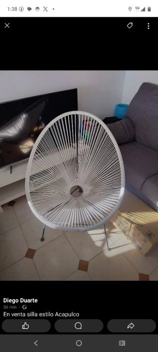 Silla estilo Acapulco blanca