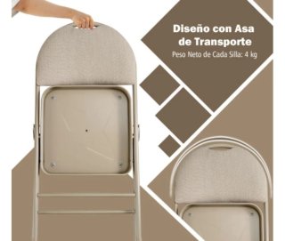 Juego de 4 Sillas Plegables Portátil